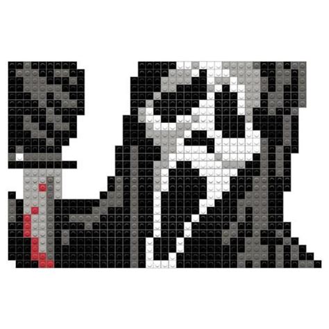 Ghostface | Pixel art pattern, Pixel art grid, Cross stitch art