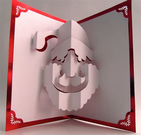 Santa Claus Christmas Pop up Card Home Décor 3D Handmade Cut by Hand ...