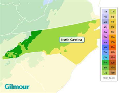 Zonas de plantación de Carolina del Norte - Mapa de zonas de cultivo ...