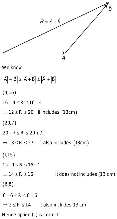 The magnitude of pairs of displacement vectors are given .Which pairs ...