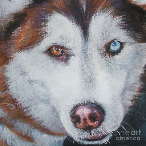 Siberian Husky Red Painting by Lee Ann Shepard