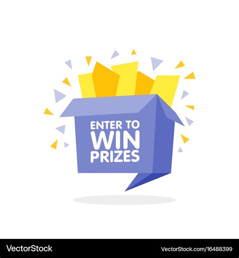 Enter to win prizes gift box cartoon origami style