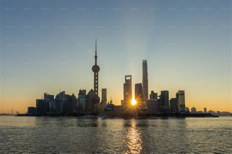 Shanghai Skyline At Sunrise - Stock Photos | Motion Array