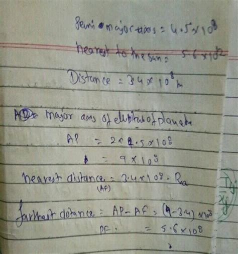 A planet revolves about the sun in an elliptical orbit of semi-major ...