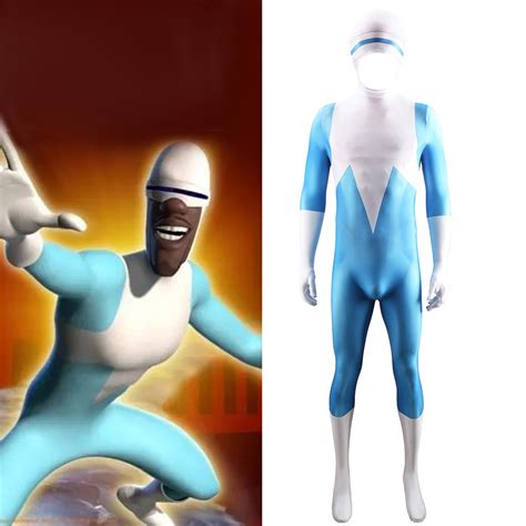 Hallowcos The Incredibles 2 Frozone Cosplay Costume Adults Kids