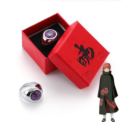 Cheap Anime Cosplay Akatsuki Rings with Box Itachi Pain Ring Metal ...