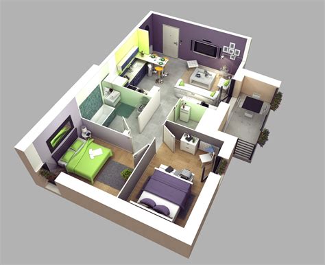 2 Bedroom Apartment/House PlansInterior Design Ideas.