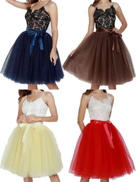 luethbiezx - Women 7 Layers Long Tutu Tulle Skirt Dress Princess Ballet ...