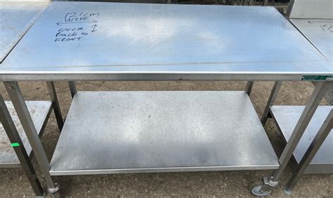 121cm x 64cm Stainless Steel Prep Table with Wheels | CaterQuip