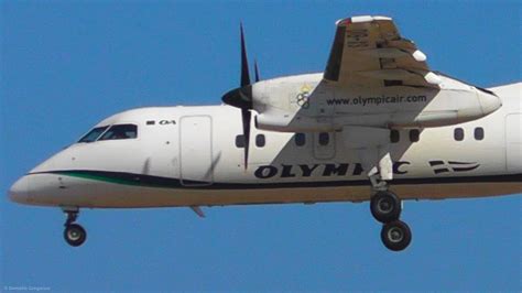 Olympic Bombardier Dash 8-100 and Q400 Landing & Takeoff @ Rhodes Intl ...