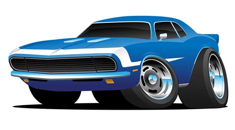 Classic Sixties Style American Muscle Car Hot Rod Cartoon Vector ...