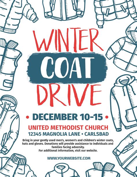 Printable Coat Drive Flyer Template Free