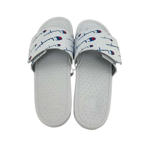 Champion Men’s White Logo Slides / Size 12 – CanadaWide Liquidations