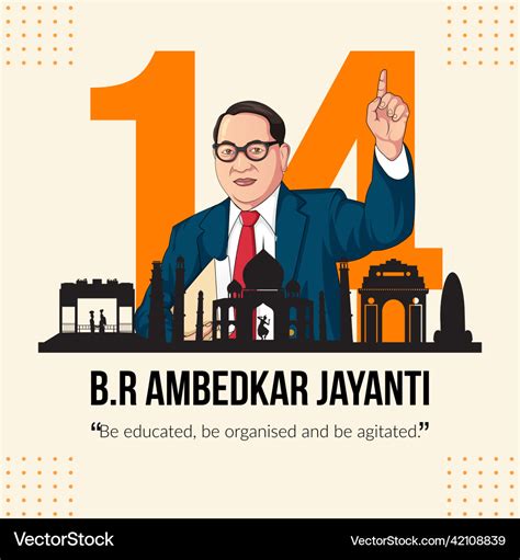 Banner design of happy ambedkar jayanti Royalty Free Vector