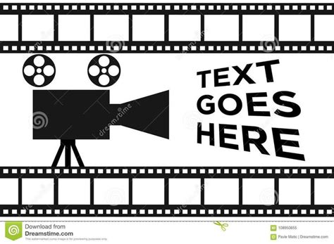 Simple movie reel banner stock vector. Illustration of movie ...