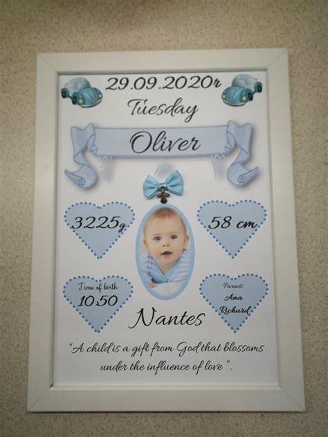 Child's birth certificate Frame Pictures baby birth | Etsy