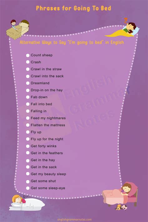 Phrases for Going To Bed | Alternative Ways to Say “I’m Going to Bed ...