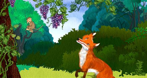 The Fox and the Grapes - Dhelpra dhe Rrushte | Happy fox, English ...