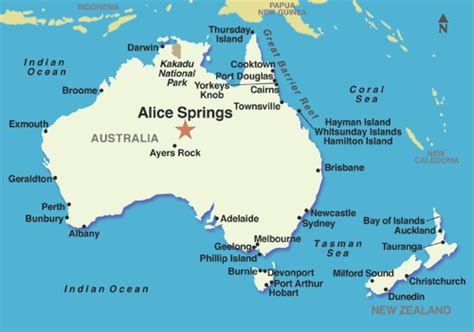 Alice Springs Map Of Australia - Topographic Map