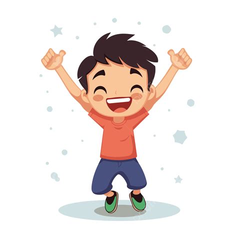 Yay Clipart Happy Boy Celebrating Cartoon Vector Illustration ...