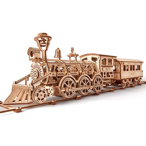 Buy Wood Trick Wooden Toy Train Set with Railway - 34x7″ - Locomotive ...