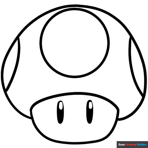 Mario Mushroom Coloring Page | Easy Drawing Guides