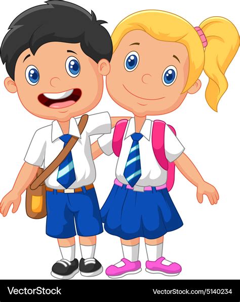 Cartoon school children Royalty Free Vector Image