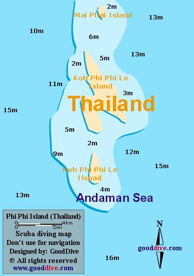 Phi Phi Island map - GoodDive.com