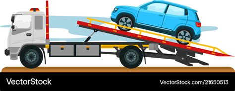 Tow truck with car Royalty Free Vector Image - VectorStock