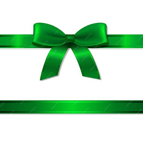 Premium Vector | Green Ribbon And Bow