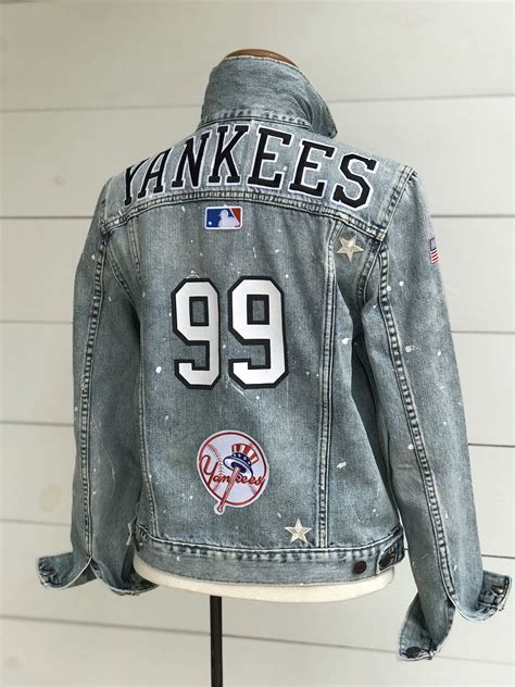 Custom Sports Denim Jean Jacket Custom Denim Jacket NY - Etsy | Custom ...