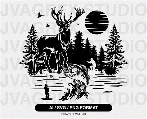 Buy Deer Hunter SVG Deer Scene Svg Hunting Svg Outdoor Hunting Online ...