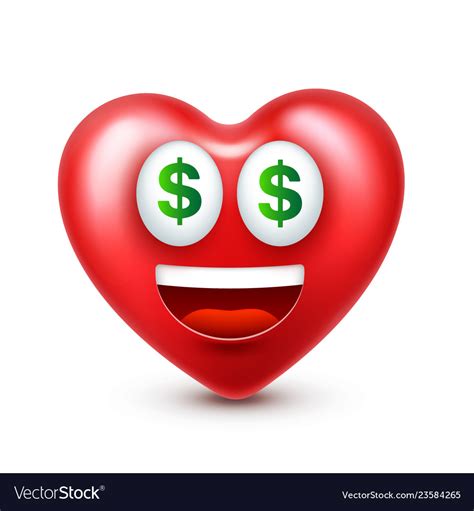 Heart smiley emoji for valentines day Royalty Free Vector