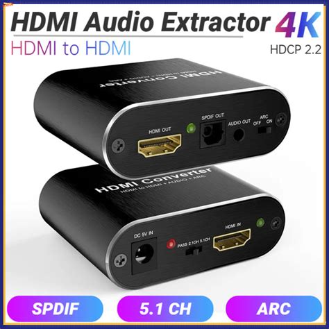 4K 60Hz HDMI Audio Extractor 5.1 Ch HDMI to HDMI + Optical Toslink ...