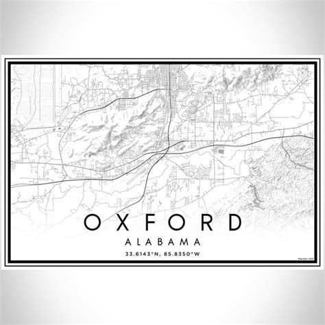 Oxford - Alabama Map Print in Classic — JACE Maps