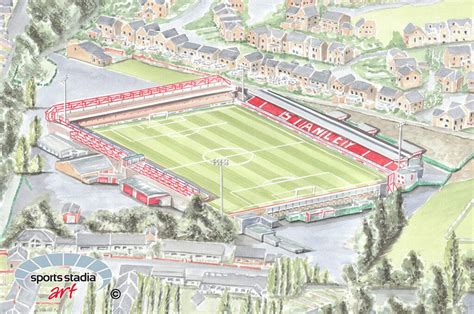 Accrington Stanley Fc Crown Ground Stadium Art Print By Sports Stadia Art