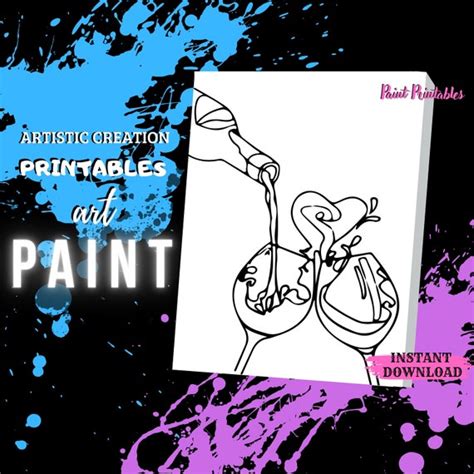 PRE DRAWN CANVAS Paint and Sip Canvas Coloring Page - Etsy