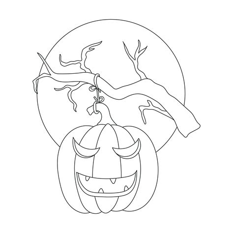 Halloween Outline Illustration , Hand Drawn Outline illustration for ...