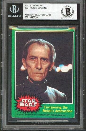 Peter Cushing Star Wars Signed 1977 Star Wars #234 Card BAS...