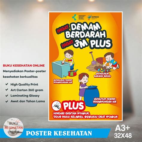 Poster Kesehatan DBD 3M - LAMINATING GLOSSY | Lazada Indonesia