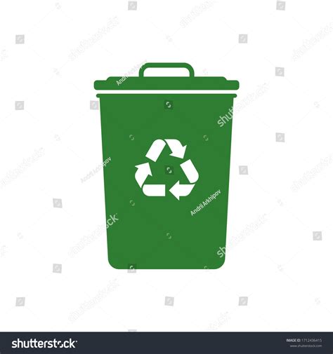 Vector Green Recycling Bin Recycle Logo Stock Vector (Royalty Free ...