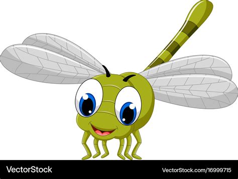 Cute dragonfly cartoon Royalty Free Vector Image