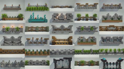 35 Minecraft Fence / Wall Design Ideas : r/Minecraftbuilds