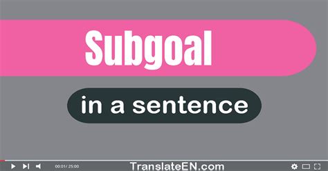 Use "Subgoal" In A Sentence