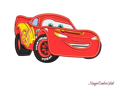 Lightning Mcqueen Applique Design Cars Embroidery Design File | Etsy