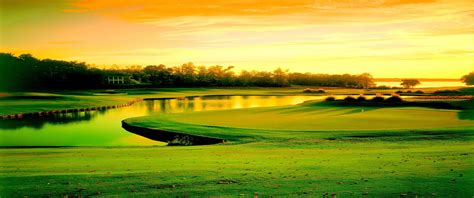 Download Sunset In Augusta 3440x1440p Golf Course Background ...