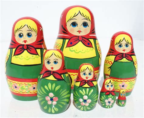 Traditional Russian Matryoshka Doll Wooden Nesting Stacking Hand ...