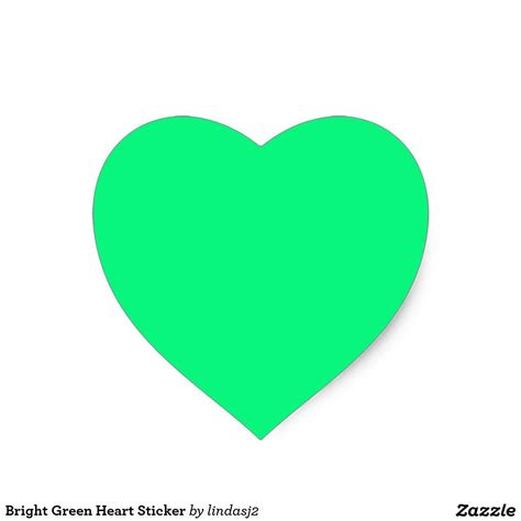 Bright Green Heart Sticker | Zazzle.com | Heart stickers, Gift tags ...