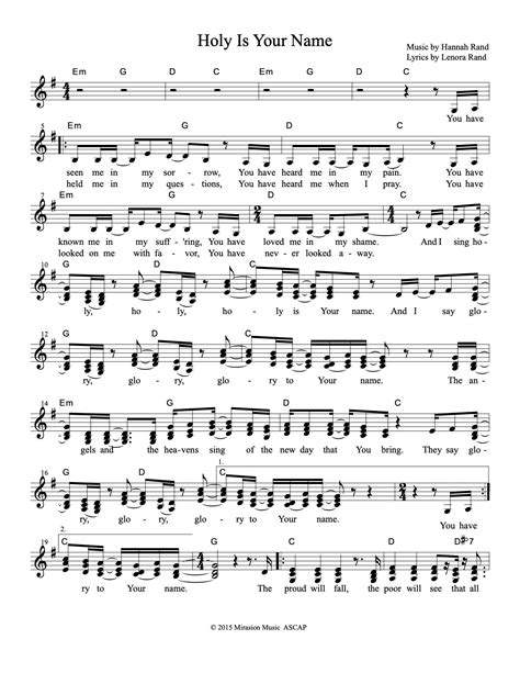 Holy Is Your Name - Sheet Music & Song Download