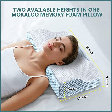 Memory Foam Pillows, Mokaloo Cervical Pillow for Sleeping, Bed Pillow ...